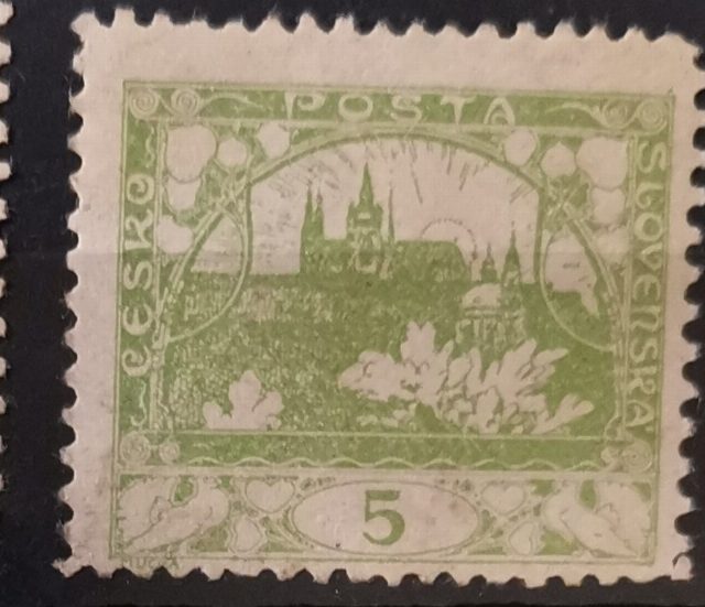 Ostrý snímek, známka vyplňuje záběr (Hradčany 5 h)