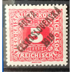 Známka ČSR, 5h, Mi.81*, I. typ přetisku Známka ČSR, 5h, Mi.81*, I. typ přetisku