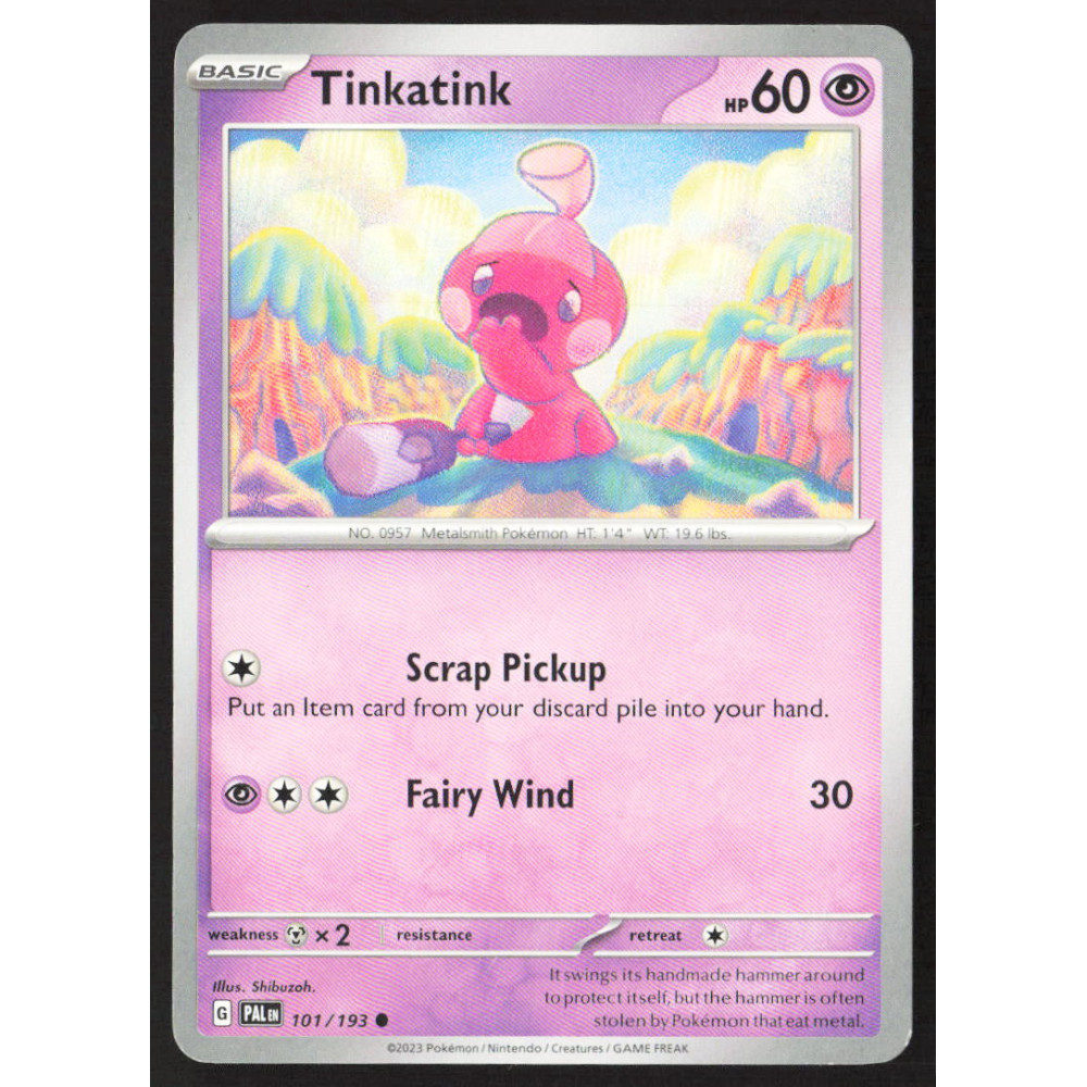 Pokémon card, PAL EN 101/193, USED, Tinkatink, HP 60