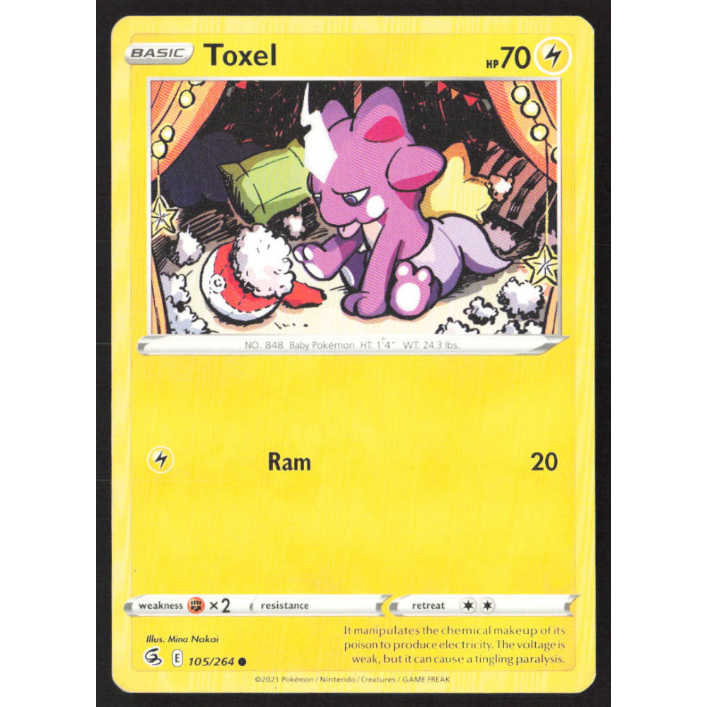 Pokémon card, 105/264, USED, Toxel, HP 70
