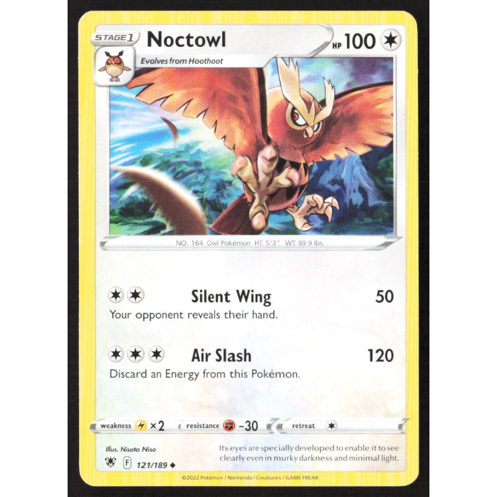 Pokémon card, 121/189, USED, Noctowl