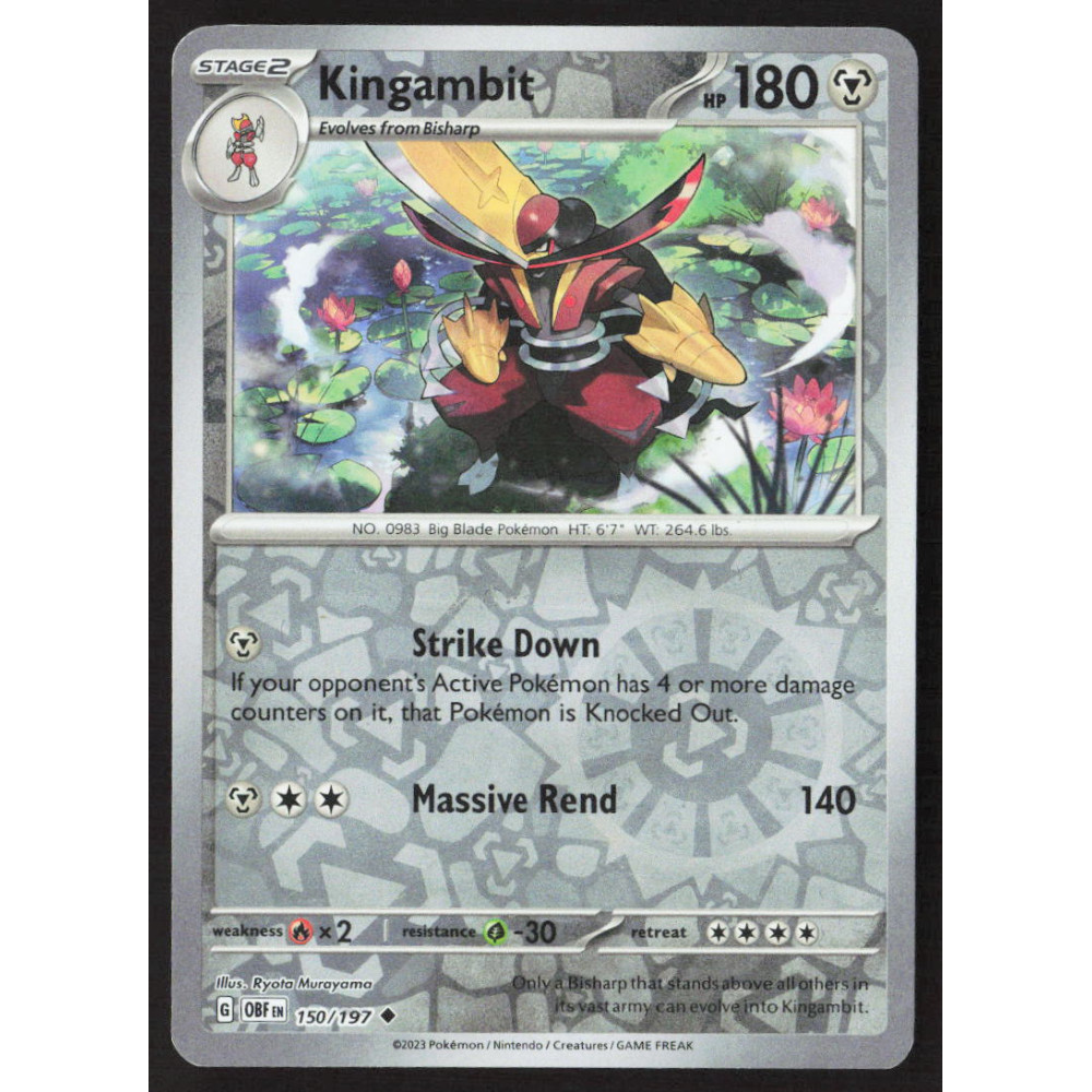 Pokémon card, OBF 150/197, USED, Kingambit, HP 180