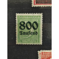 Selo Reich Alemão, Mi.308 (SG  ), (*), 800/1000T.Mk./Mk. 1