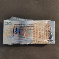 Banknoten Tschechoslowakei, Pi. 92, 0/AU, Paket mit 100 Banknoten
