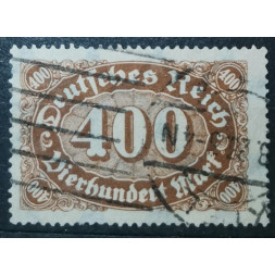 Sello Imperio Alemán (Deutsches Reich), 400Mk., Mi.222, Usado/#
