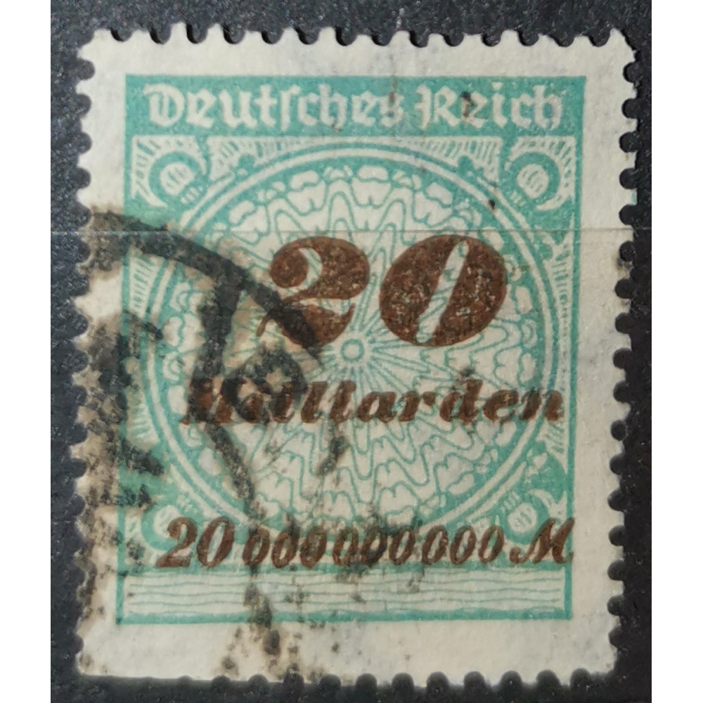Sello Imperio Alemán (Deutsches Reich), 20Bi.Mk., Mi.329, Usado/#