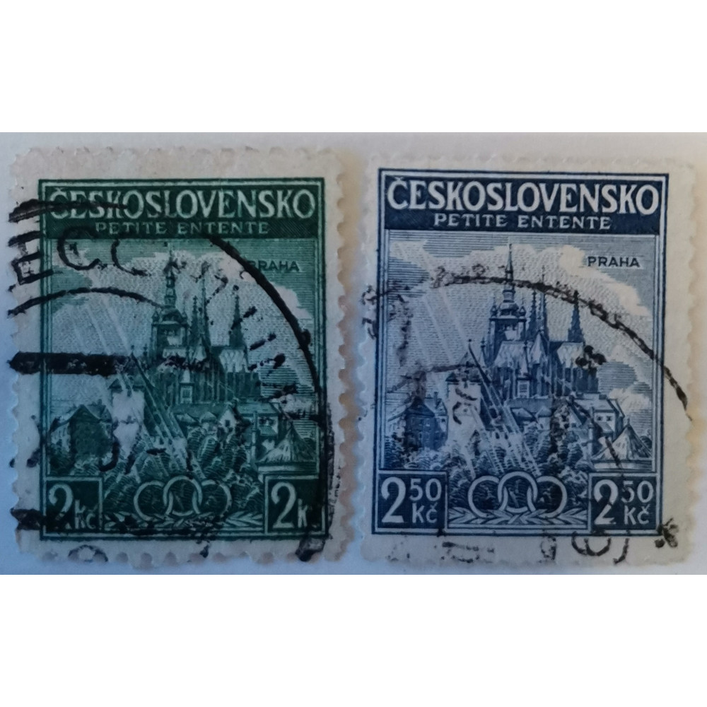 Serie Checoslovaquia, 2 Kč, Pof.320-321, Usado/#