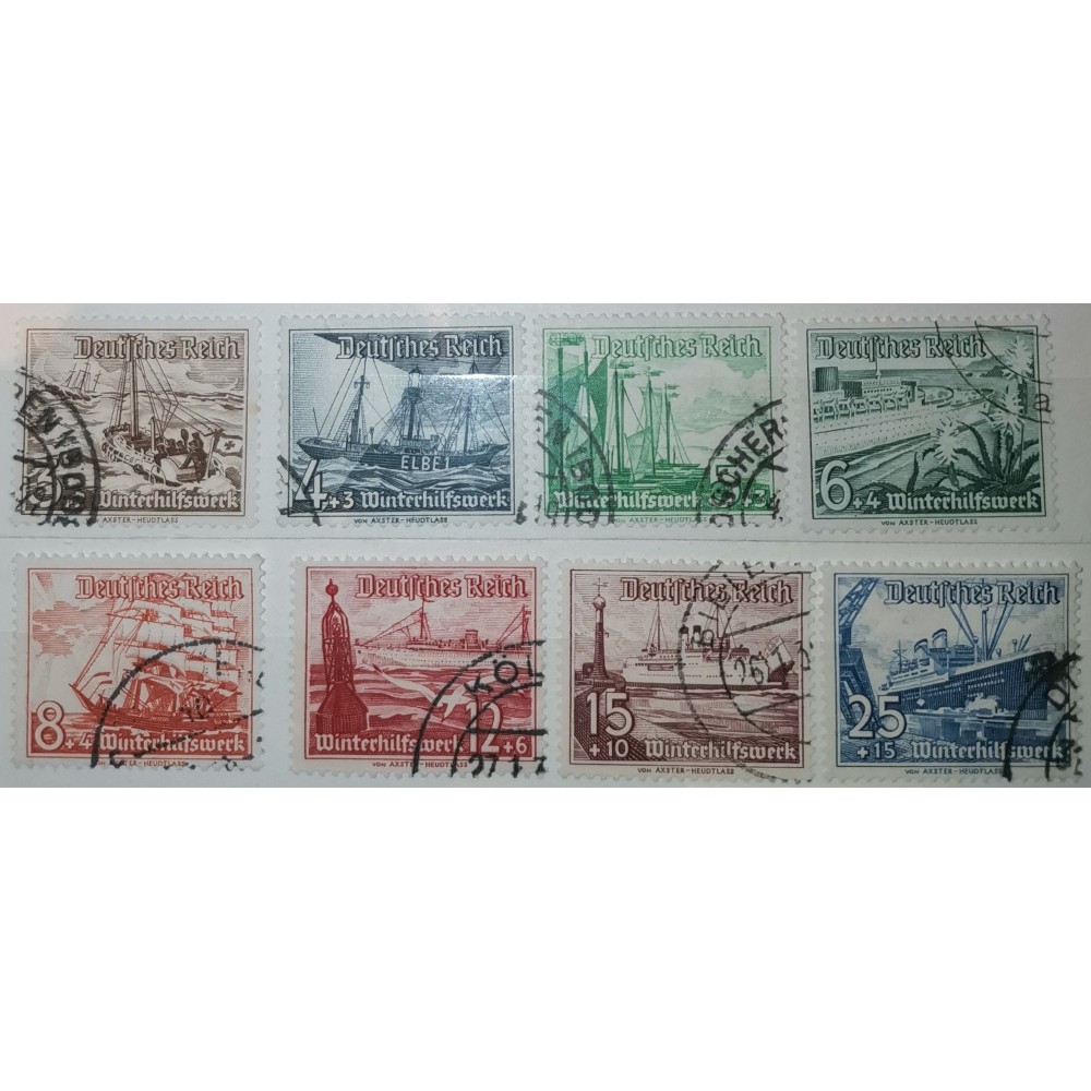 Serie Imperio Alemán (Deutsches Reich), 3+2 Pfg., Mi.651-658, Usado/#