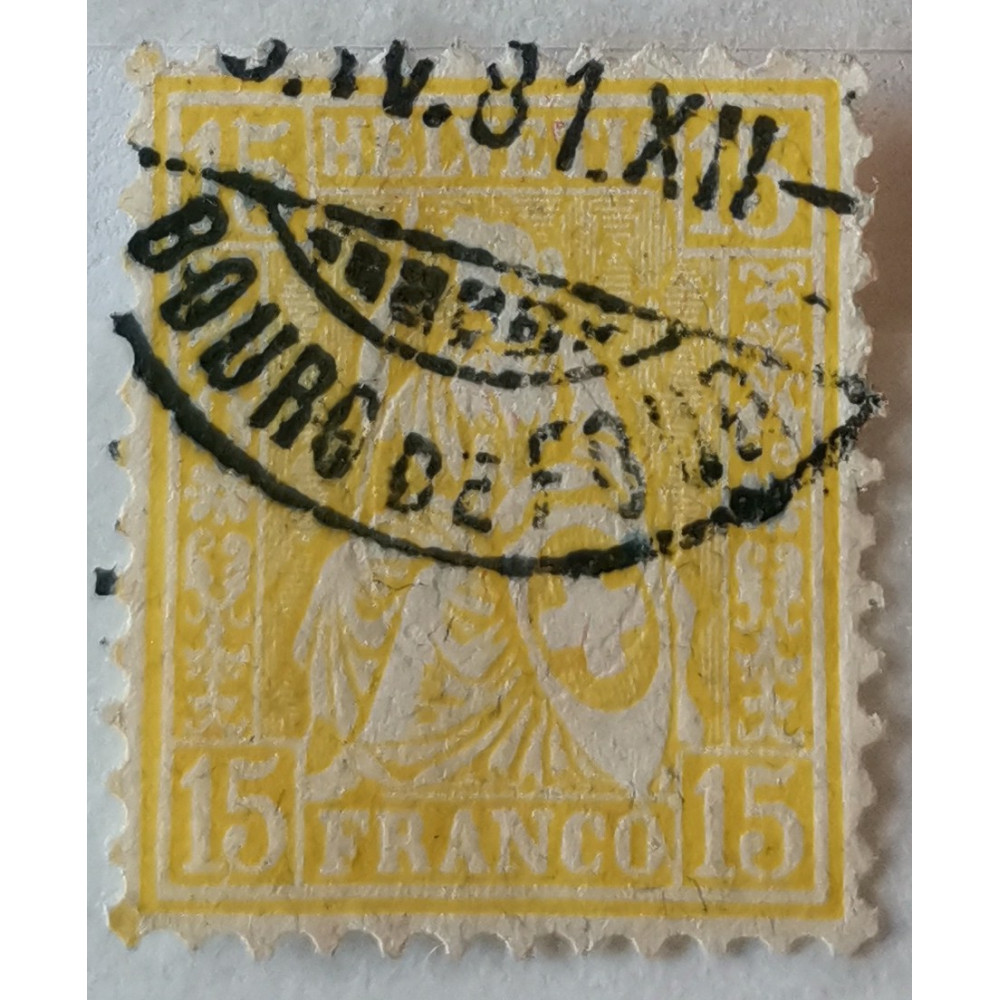 Sello Suiza, 15(C), Mi.39, Usado/#