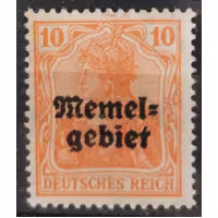 Sello Territorio de Memel, 10Pf, Mi.2, MNH**