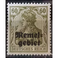Sello Territorio de Memel, 60Pf, Mi.16, MNH**