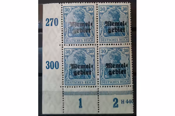 Čtyřblok Memelgebiet, 30Pf, Mi.5**