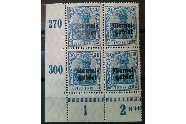 Čtyřblok Memelgebiet, 30Pf, Mi.5**