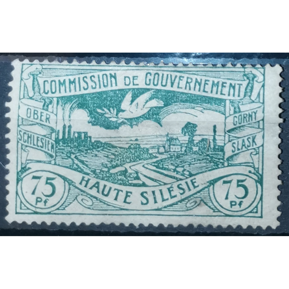 Stamp Upper Silesia, 75 Pf, Mi.24, MH*