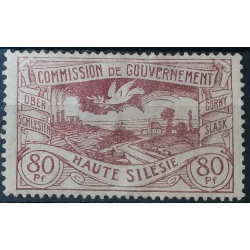 Stamp Upper Silesia, 80 Pf, Mi.25, MH*