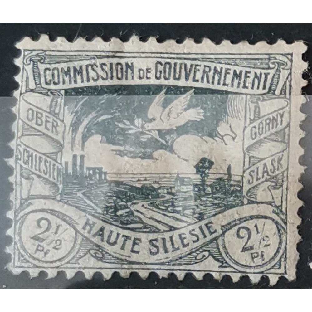 Briefmarke Oberschlesien, 2 1/1 Pf, Mi.13, MH*