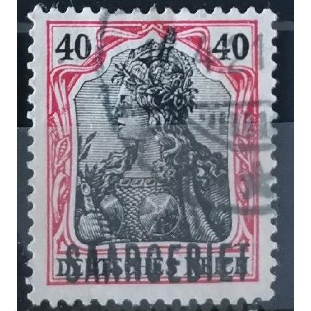 Sello Saargebiet & Saar, 40 Pf, Mi.37, Usado/#