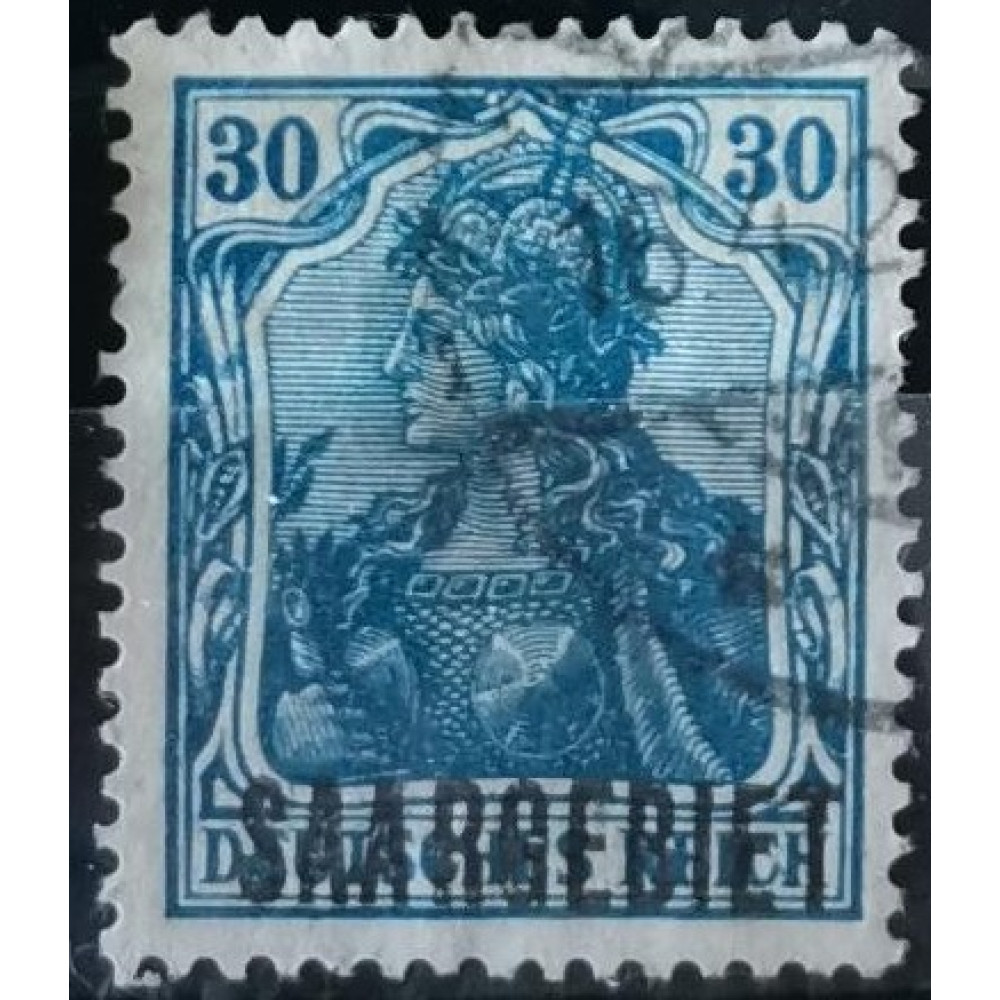 Sello Saargebiet & Saar, 30 Pf, Mi.47, Usado/#