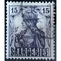 Stamp Saargebiet & Saar, 15 Pf, Mi.34, Used/#