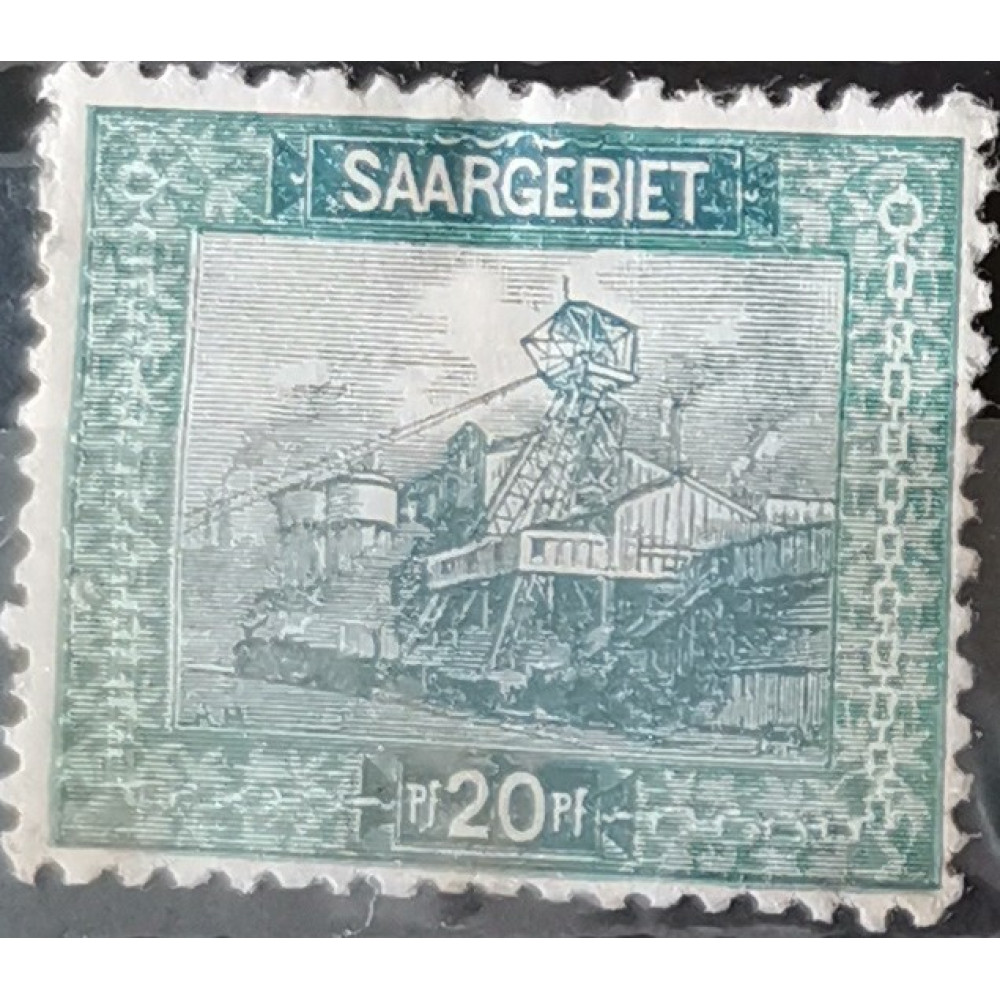 Sello Sarre, 20 Pf, Mi.55A, MH*