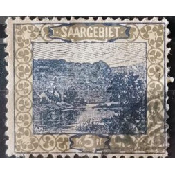 Briefmarke Saargebiet und Saar, 5 Pf, Mi.53A, Used/#