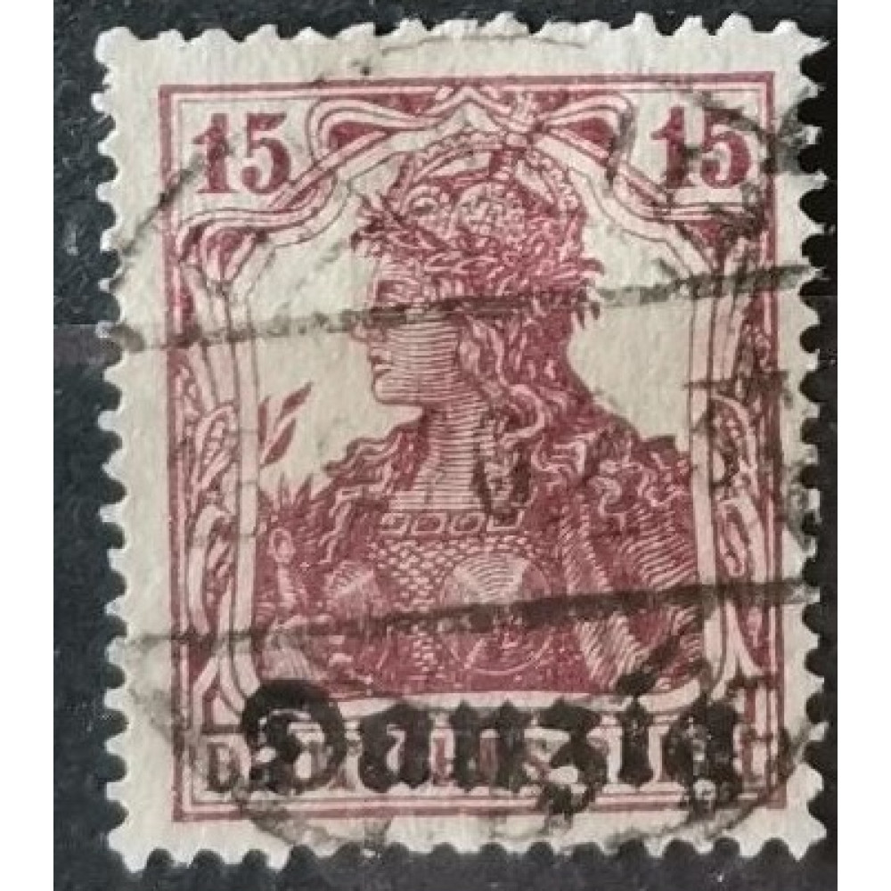 Briefmarke Frei Stadt Danzig, 15 Pf, Mi.3, Used/#