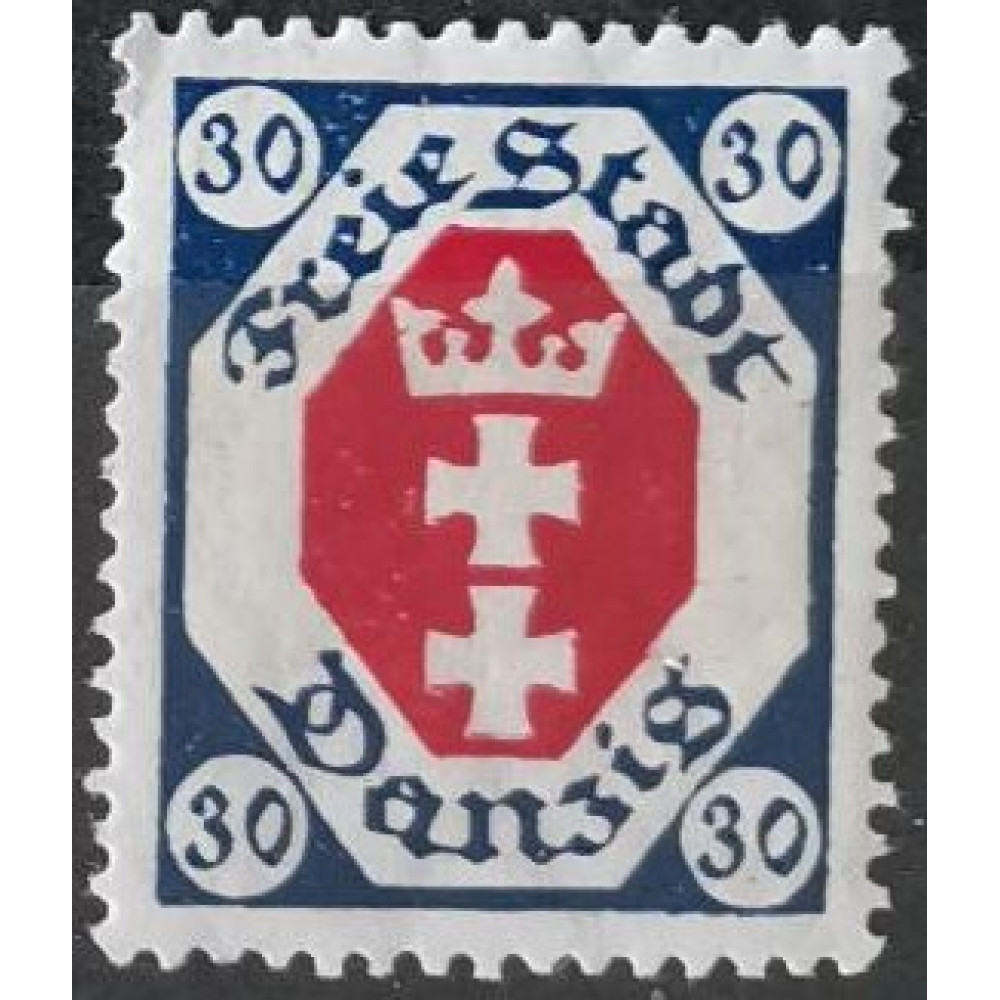Briefmarke Frei Stadt Danzig, 30 Pf, Mi.78, MH*