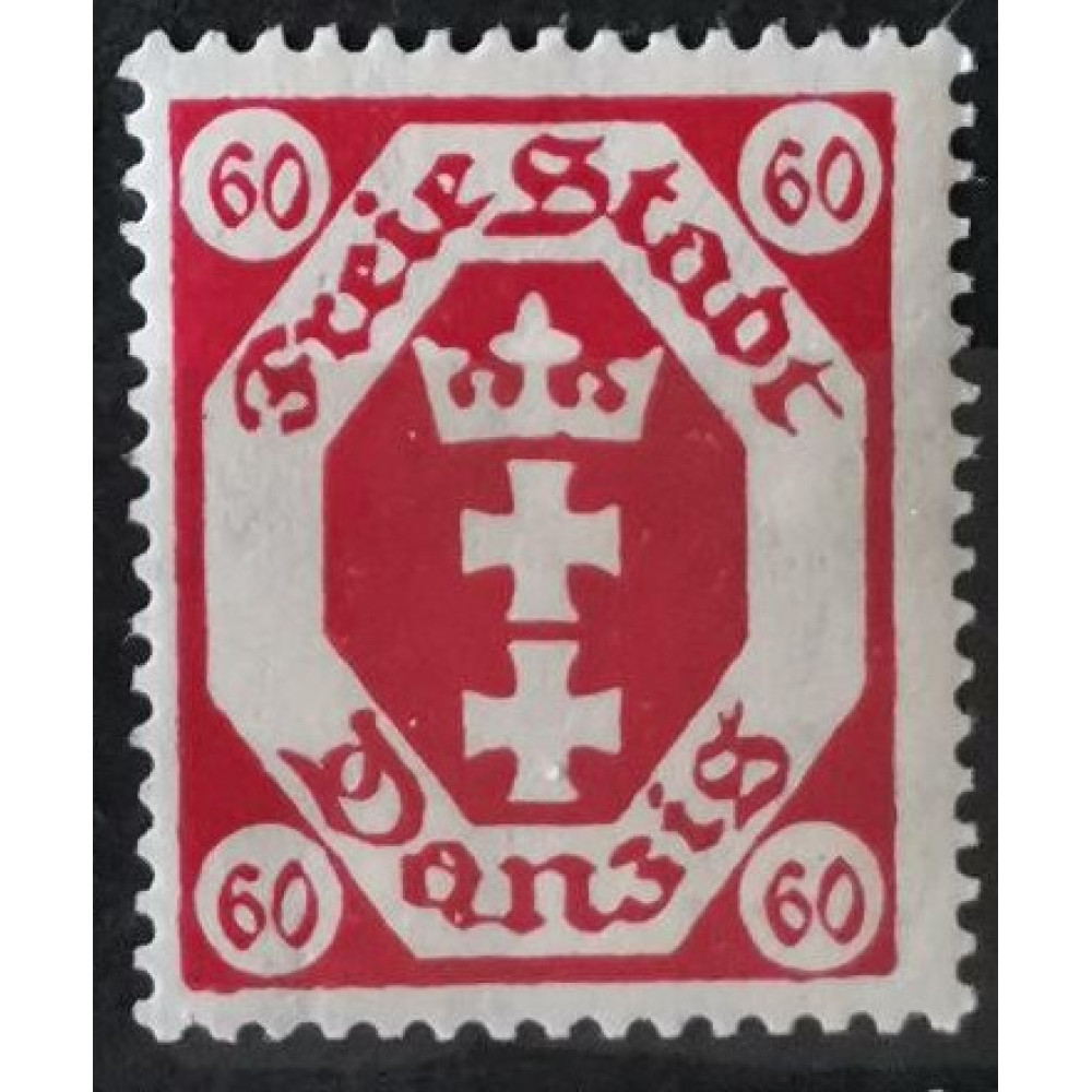 Sello Ciudad Libre de Dánzig, 60 Pf, Mi.81, MNH**