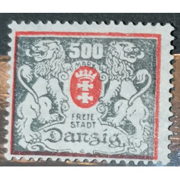Briefmarke Frei Stadt Danzig, 500 M, Mi.144, MH*