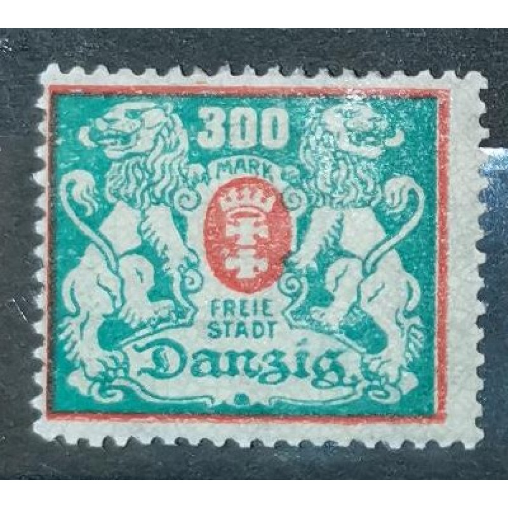Sello Ciudad Libre de Dánzig, 300 M, Mi.130, MH*