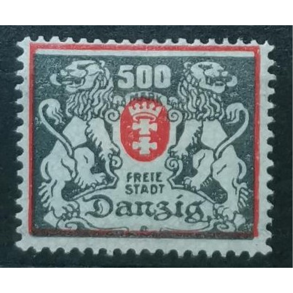Briefmarke Frei Stadt Danzig, 500 M, Mi.144, MH*
