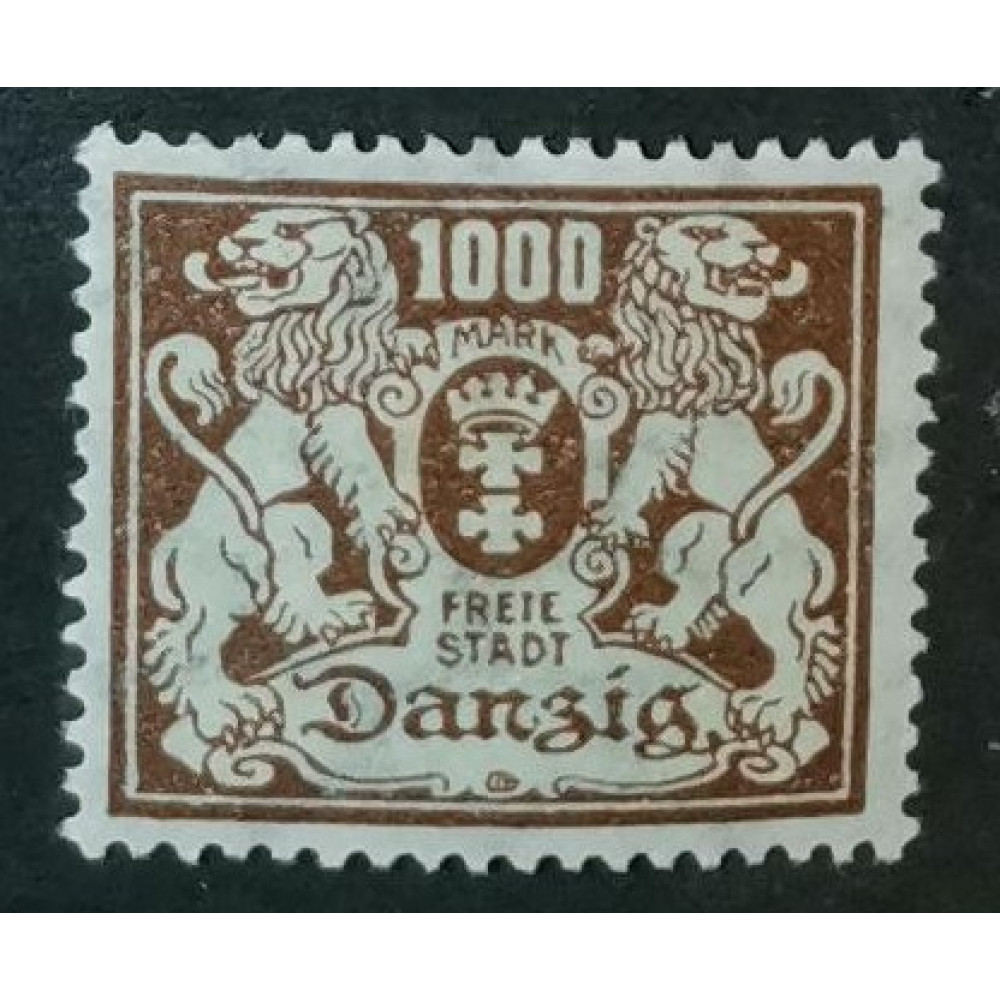 Briefmarke Frei Stadt Danzig, 1000 M, Mi.145, MH*