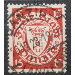 Briefmarke Frei Stadt Danzig, 15 Pf, Mi.214, Used/#