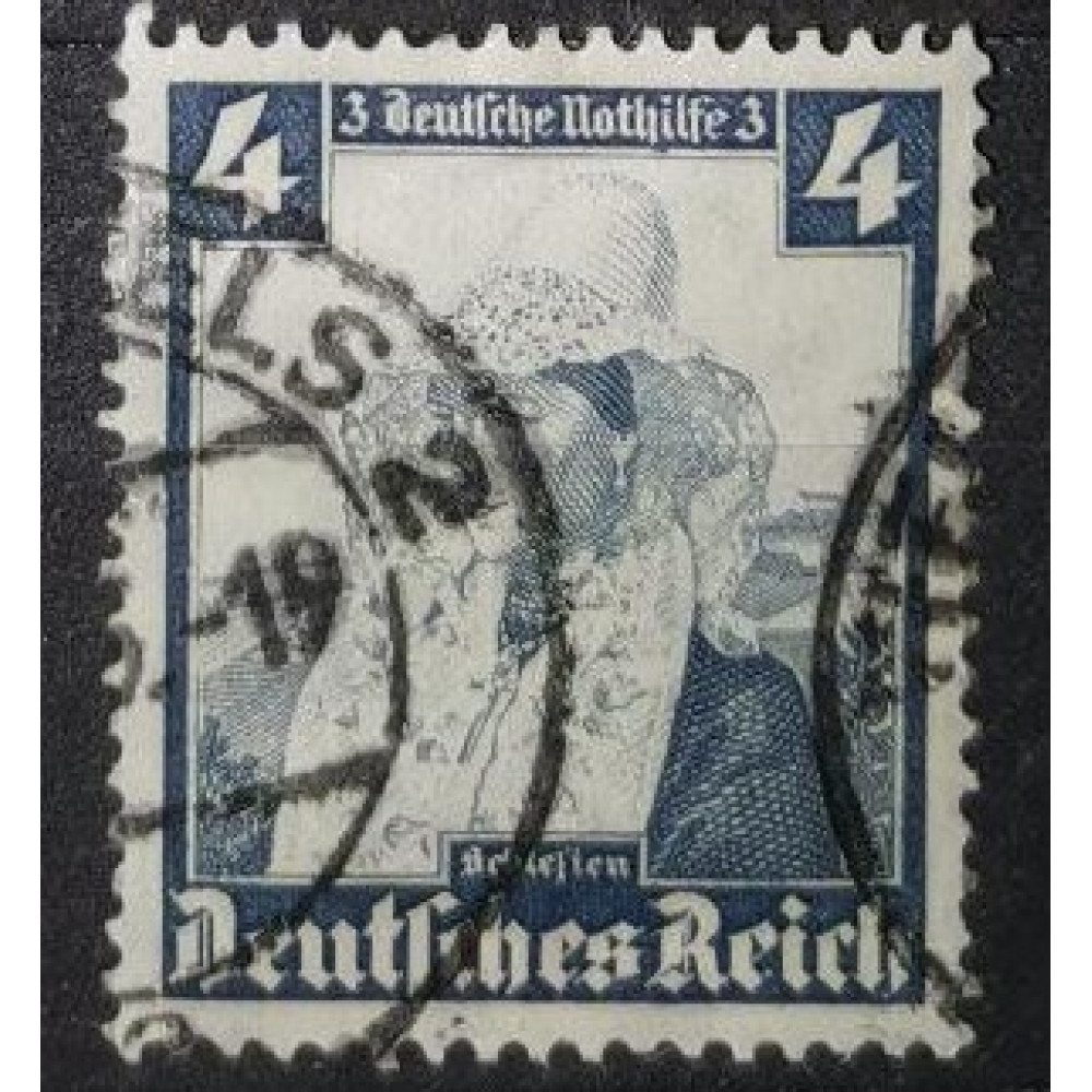 Selo Reich Alemão, 4+3 Pfg., Mi.589, Usado/#