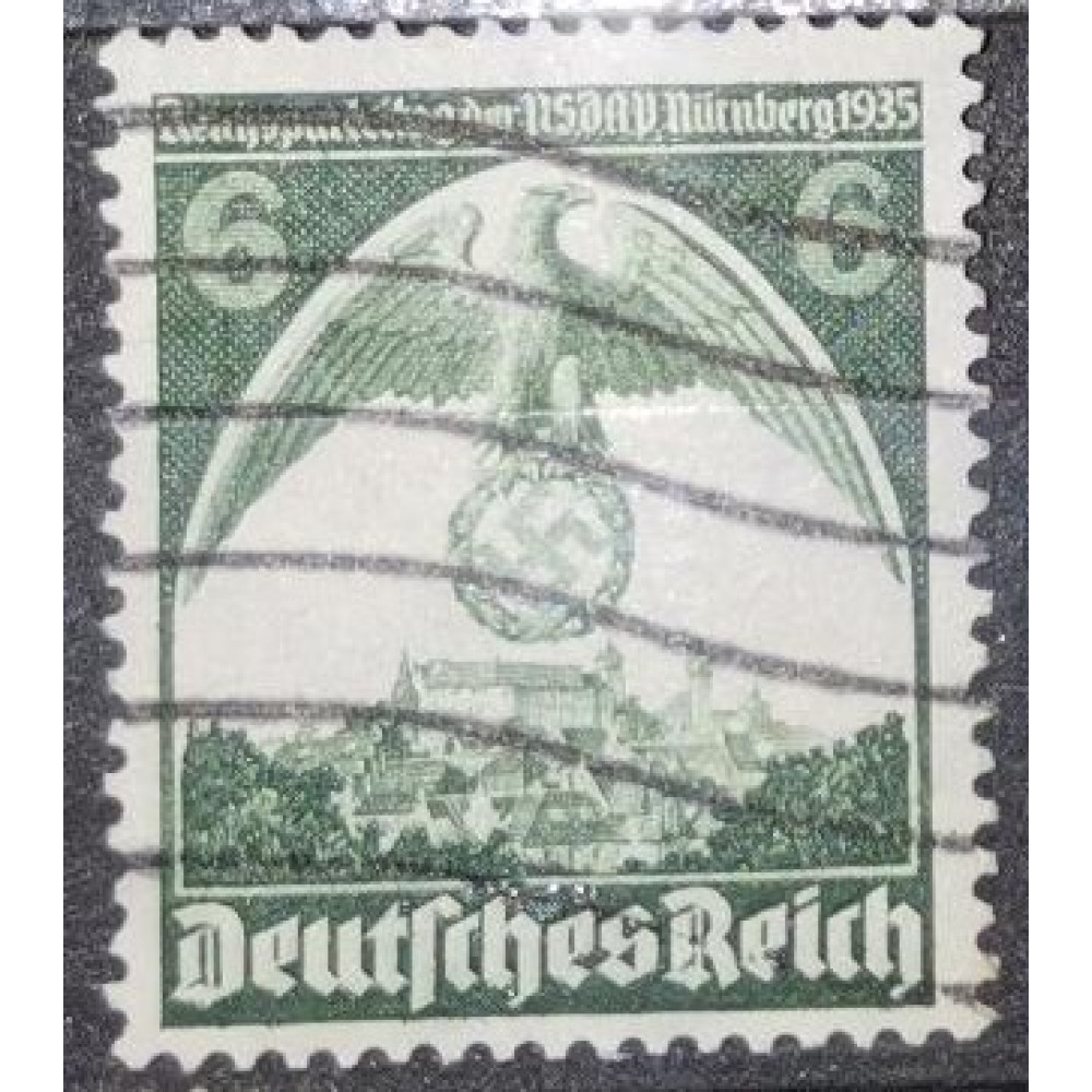 Selo Reich Alemão, 6Pfg., Mi.586, Usado/#