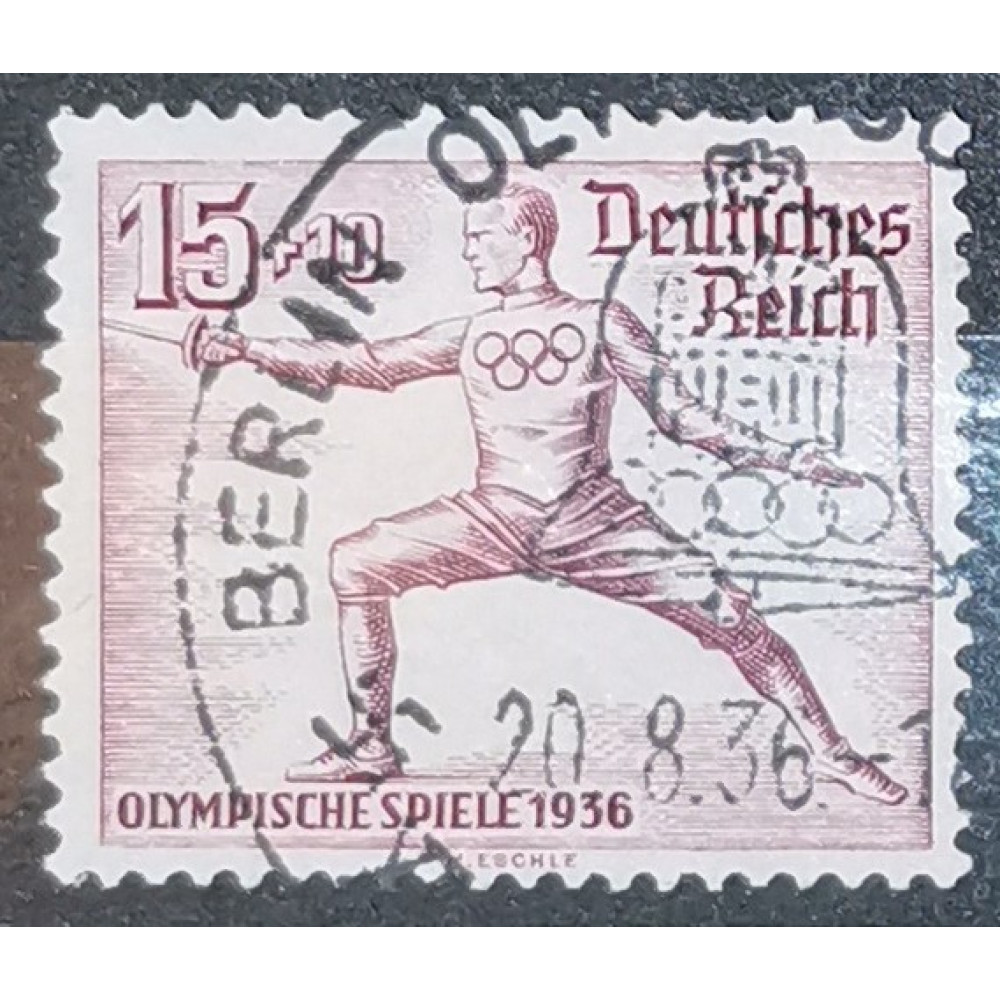 Sello Imperio Alemán (Deutsches Reich), 15+10 Pfg., Mi.614, Usado/#