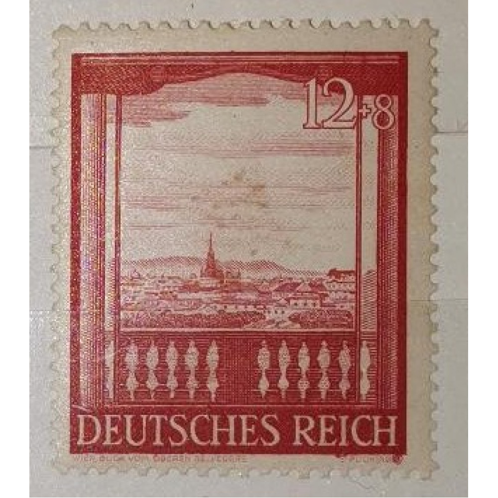 Sello Imperio Alemán (Deutsches Reich), 12+8 Pfg., Mi.804, MH*