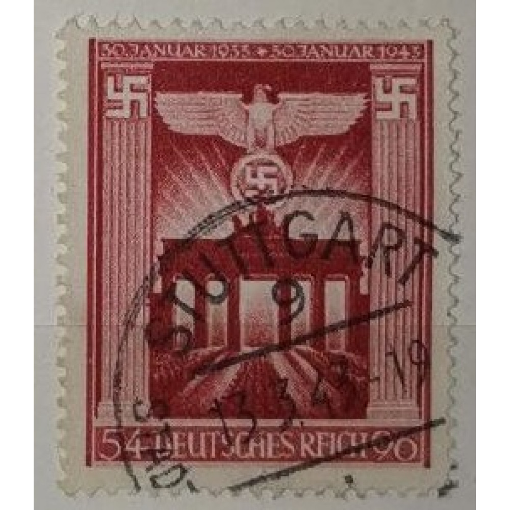 Selo Reich Alemão, 54+96 Pfg., Mi.829, Usado/#