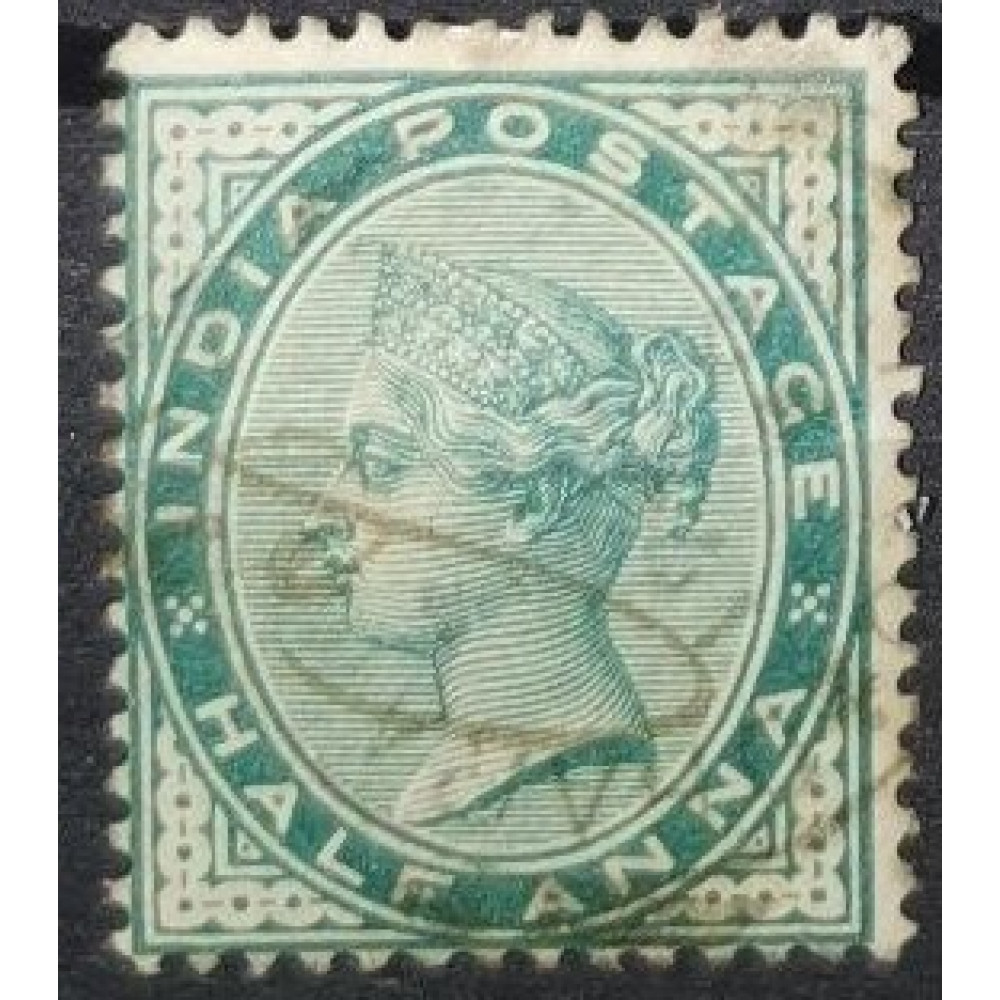 Sello India, 1/2 Anna, Sg.IN84, Usado/#