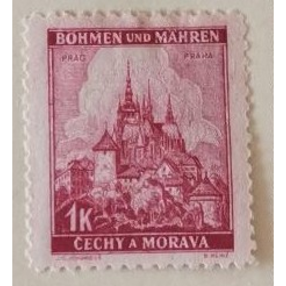 Známka Protektorát Čechy a Morava, 1K, Mi.28*