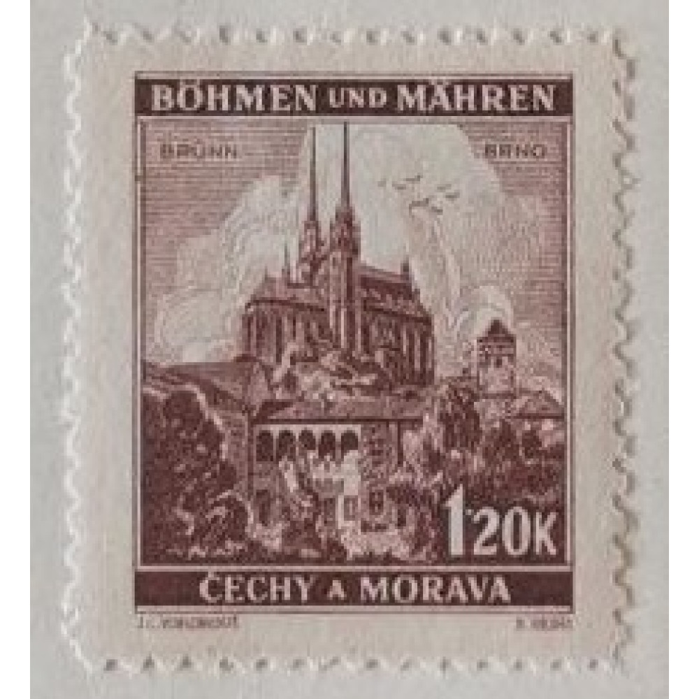 Stamp Protectorate Bohemia and Moravia, 1.20K, Mi.41, MH*
