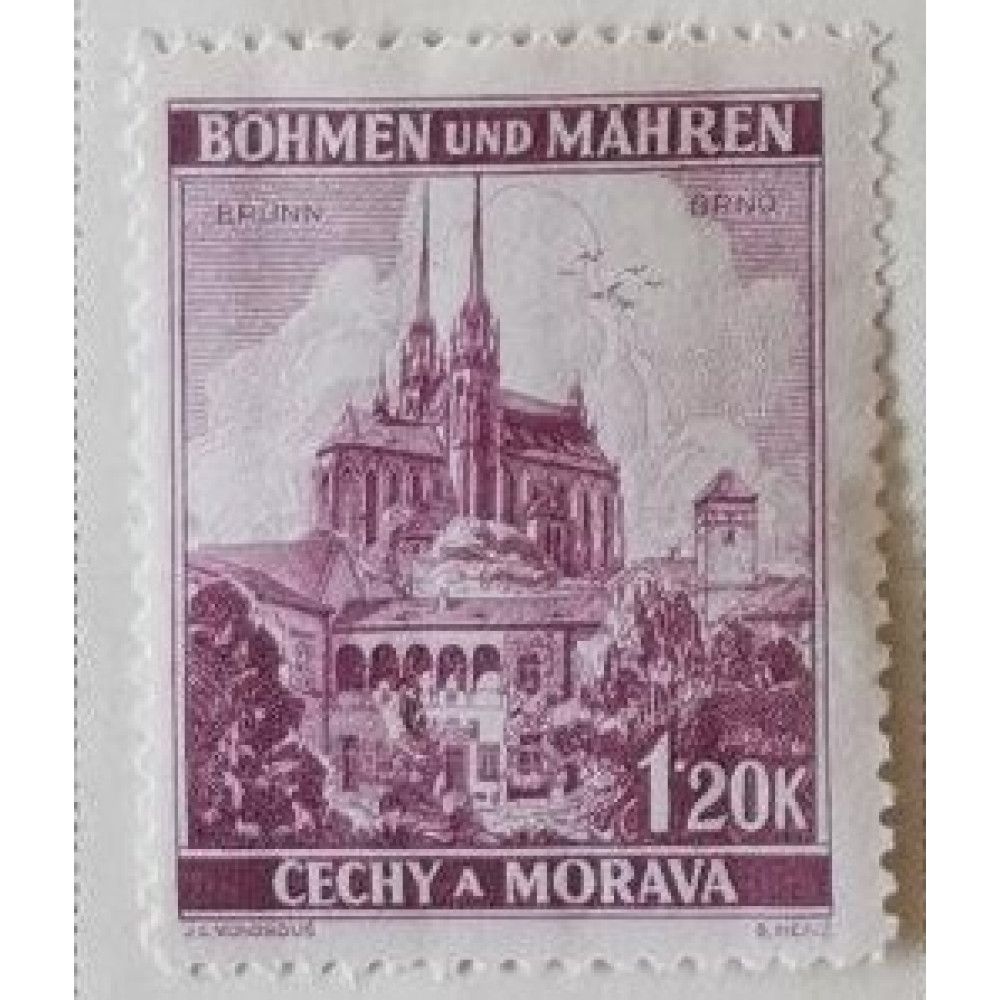 Sello Protectorado de Bohemia y Moravia, 1.20K, Mi.29, MH*