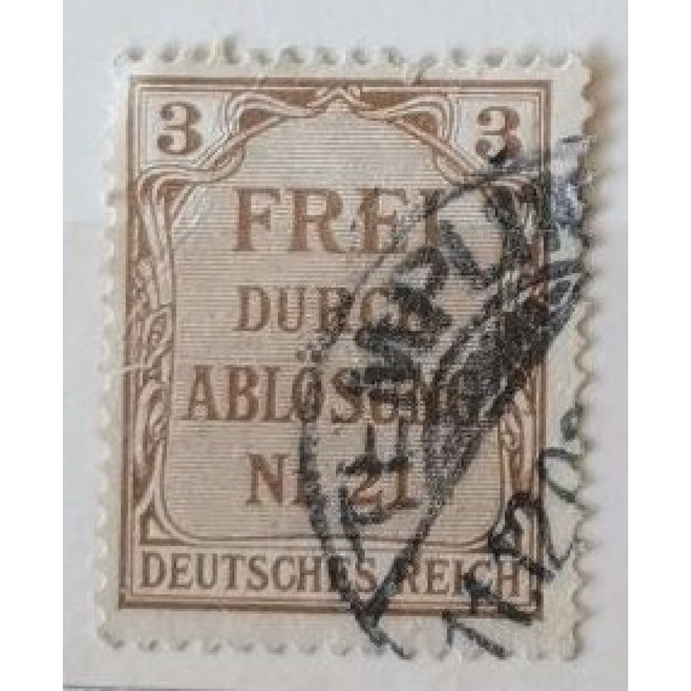 Selo Reich Alemão, 3Pfg., Mi.2, Usado/#