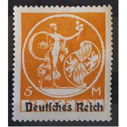 Briefmarke Deutsches Reich, 5Mk., Mi.136, MH*