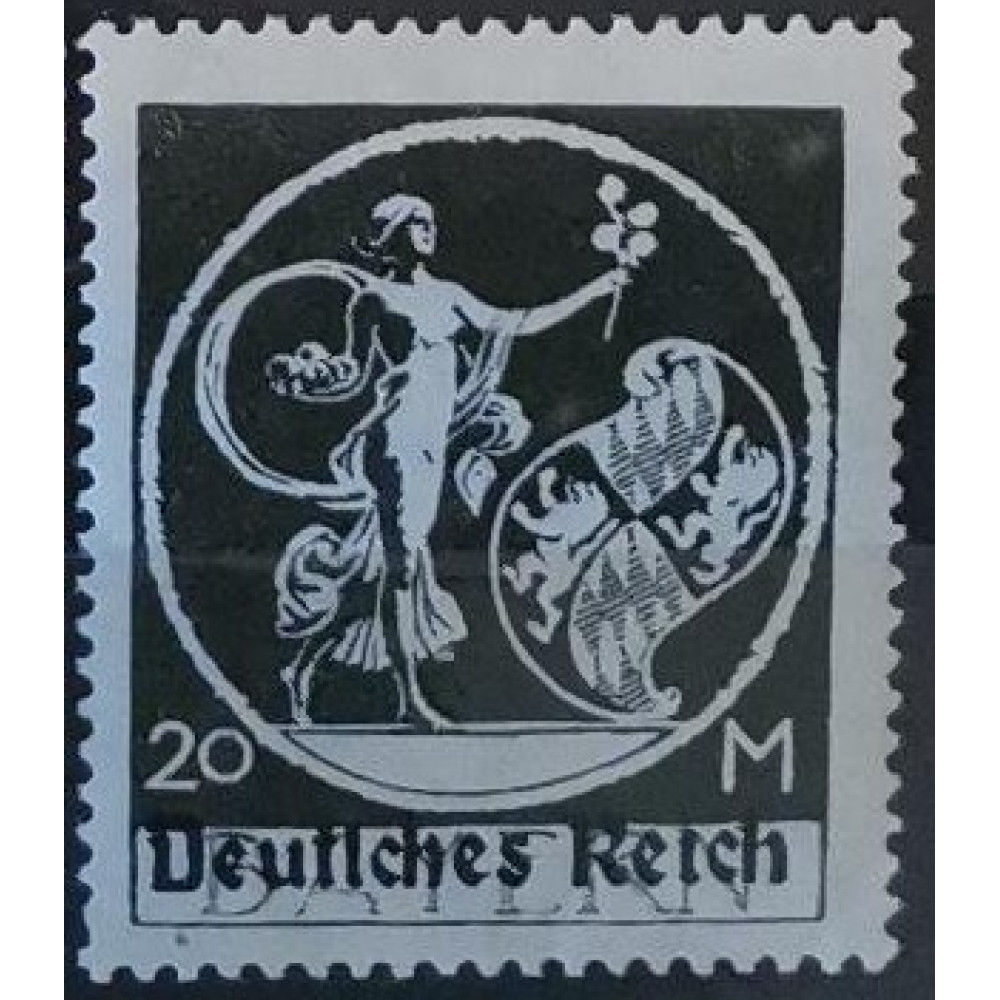 Selo Reich Alemão, 20Mk., Mi.138, MH*