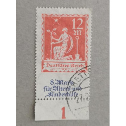 Briefmarke Deutsches Reich, 12+8 Mk., Mi.234, Used/#