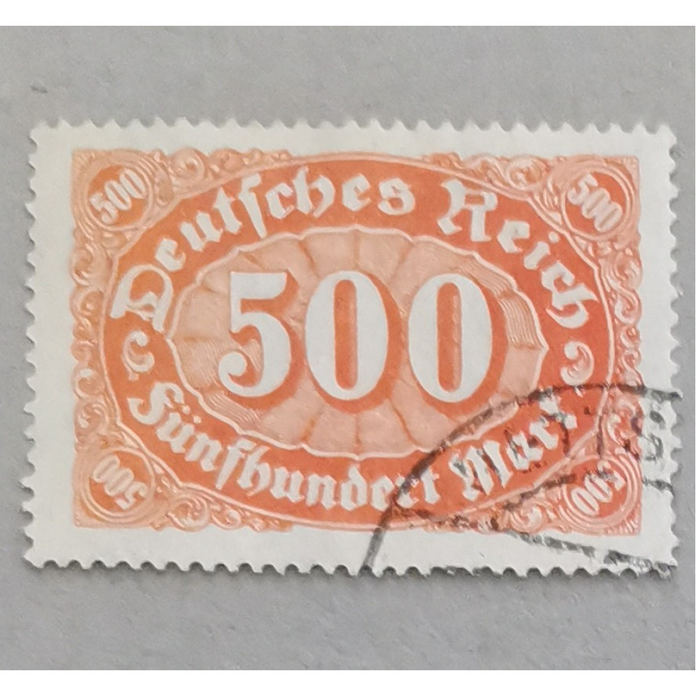 Sello Imperio Alemán (Deutsches Reich), 500Mk., Mi.251, Usado/#