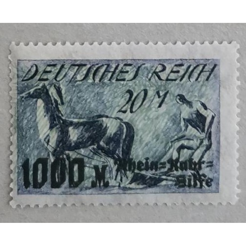 Selo Reich Alemão, 20+1000 Mk., Mi.260, MNH**