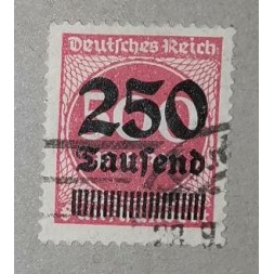 Briefmarke Deutsches Reich, 250/500T.Mk./Mk., Mi.295, Used/#