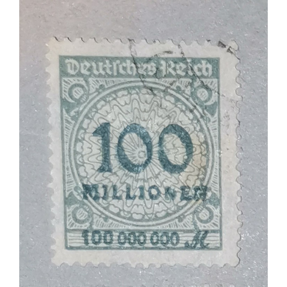 Sello Imperio Alemán (Deutsches Reich), 100Mi.Mk., Mi.322, Usado/#